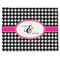 Houndstooth w/Pink Accent Linen Placemat - Front