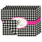 Houndstooth w/Pink Accent Linen Placemat - MAIN Set of 4 (double sided)