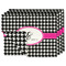 Houndstooth w/Pink Accent Double-Sided Linen Placemat - Set of 4 w/ Couple's Names