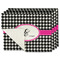 Houndstooth w/Pink Accent Linen Placemat - MAIN Set of 4 (single sided)