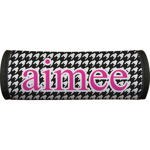 Houndstooth w/Pink Accent Luggage Handle Wrap