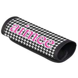 Houndstooth w/Pink Accent Luggage Handle Cover (Personalized)