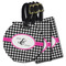 Houndstooth w/Pink Accent Luggage Tags - 3 Shapes Availabel