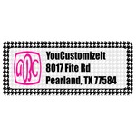 Houndstooth w/Pink Accent Return Address Labels (Personalized)