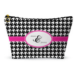Houndstooth w/Pink Accent Makeup Bag (Personalized)