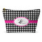 Houndstooth w/Pink Accent Structured Accessory Purse (Front)