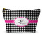 Houndstooth w/Pink Accent Makeup Bag (Personalized)