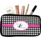 Houndstooth w/Pink Accent Makeup Case Small