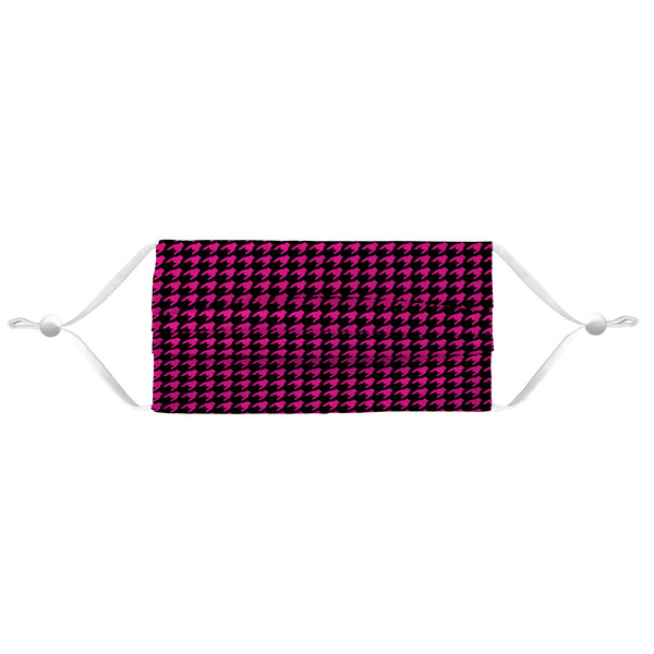 Houndstooth w/Pink Accent Mask - Pleated (new) APPROVAL