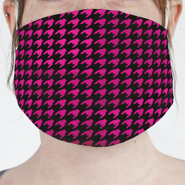 Custom Houndstooth w/Pink Accent Face Mask Cover