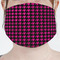 Houndstooth w/Pink Accent Face Mask Cover (Personalized)