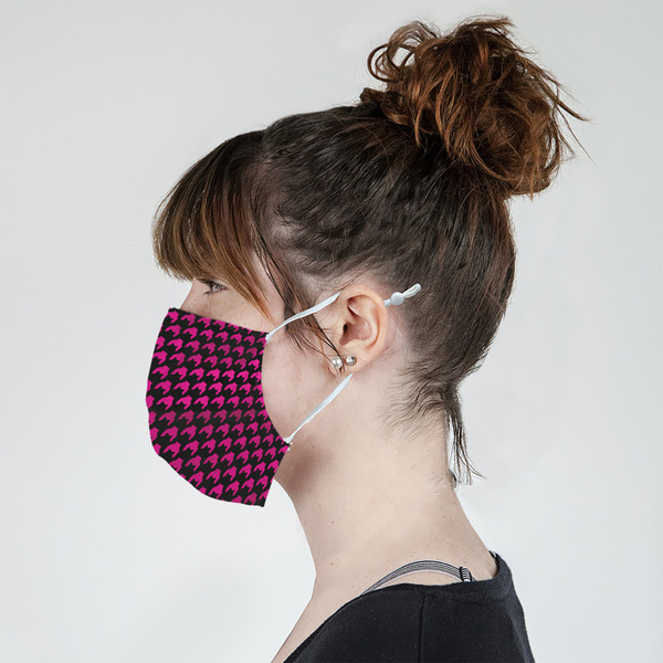 Houndstooth w/Pink Accent Mask - Side View on Girl