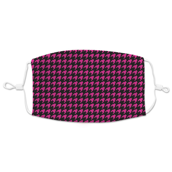 Custom Houndstooth w/Pink Accent Adult Cloth Face Mask - XLarge
