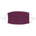 Houndstooth w/Pink Accent Adult Cloth Face Mask