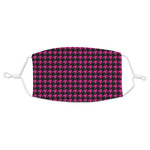 Houndstooth w/Pink Accent Adult Cloth Face Mask - Standard