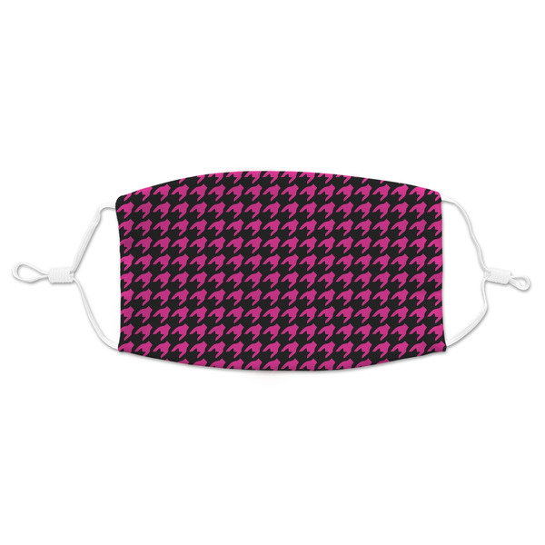 Custom Houndstooth w/Pink Accent Adult Cloth Face Mask - Standard