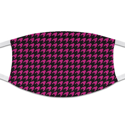 Houndstooth w/Pink Accent Cloth Face Mask (T-Shirt Fabric) (Personalized)
