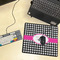Houndstooth w/Pink Accent Medium Gaming Mats - LIFESTYLE