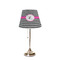Houndstooth w/Pink Accent Poly Film Empire Lampshade - On Stand
