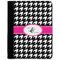 Houndstooth w/Pink Accent Notebook Padfolio - Medium w/ Couple's Names