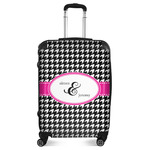Houndstooth w/Pink Accent Suitcase - 24" Medium - Checked (Personalized)