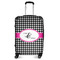 Houndstooth w/Pink Accent Medium Travel Bag - With Handle