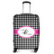 Houndstooth w/Pink Accent Suitcase - 24" Medium - Checked (Personalized)