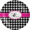 Houndstooth w/Pink Accent Melamine Plate 8 inches