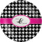 Houndstooth w/Pink Accent Melamine Plate (Personalized)
