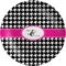 Houndstooth w/Pink Accent Melamine Plate