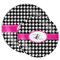 Houndstooth w/Pink Accent Melamine Plates - PARENT/MAIN