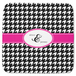 Houndstooth w/Pink Accent Memory Foam Bath Mat - 48"x48" (Personalized)