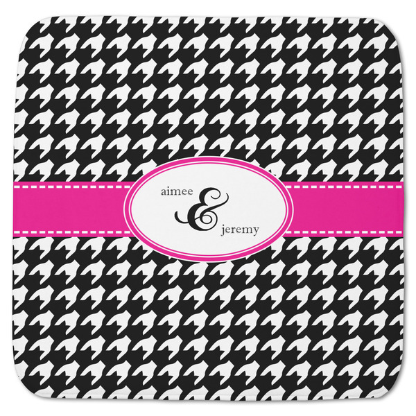 Houndstooth w/Pink Accent Memory Foam Bath Mat 48 X 48