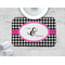 Houndstooth w/Pink Accent Memory Foam Bath Mat - LIFESTYLE 34x21