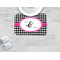 Houndstooth w/Pink Accent Memory Foam Bath Mat - LIFESTYLE