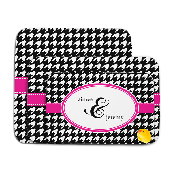 Houndstooth w/Pink Accent Memory Foam Bath Mat - MAIN PARENT