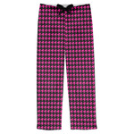 Houndstooth w/Pink Accent Mens Pajama Pants - L