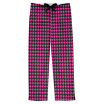 Houndstooth w/Pink Accent Mens Pajama Pants - S