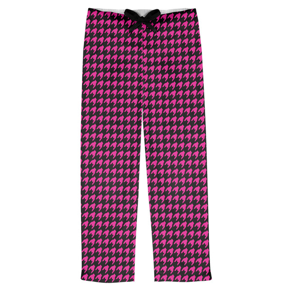Custom Houndstooth w/Pink Accent Mens Pajama Pants - L