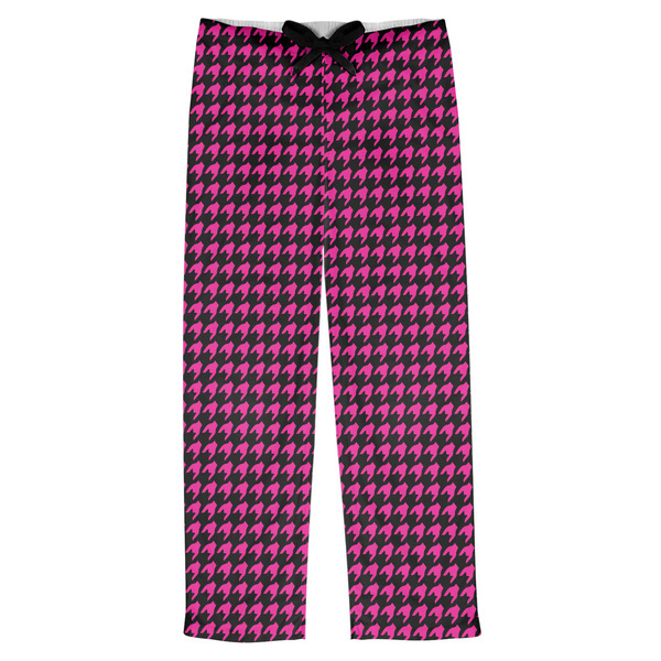 Custom Houndstooth w/Pink Accent Mens Pajama Pants - S