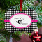Houndstooth w/Pink Accent Metal Benilux Ornament - Lifestyle
