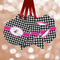 Houndstooth w/Pink Accent Metal Ornaments - Double Sided w/ Couple's Names