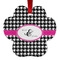 Houndstooth w/Pink Accent Metal Paw Ornament - Front