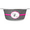 Houndstooth w/Pink Accent Stainless Steel Dog Bowl - Medium (Personalized)