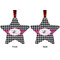 Houndstooth w/Pink Accent Metal Star Ornament - Front and Back