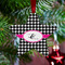Houndstooth w/Pink Accent Metal Star Ornament - Lifestyle