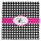 Houndstooth w/Pink Accent Microfiber Dish Rag - APPROVAL