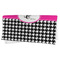Houndstooth w/Pink Accent Microfiber Dish Rag - FOLDED (half)