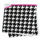 Houndstooth w/Pink Accent Microfiber Dish Rag - FOLDED (square)