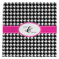 Houndstooth w/Pink Accent Microfiber Dish Towel (Personalized)